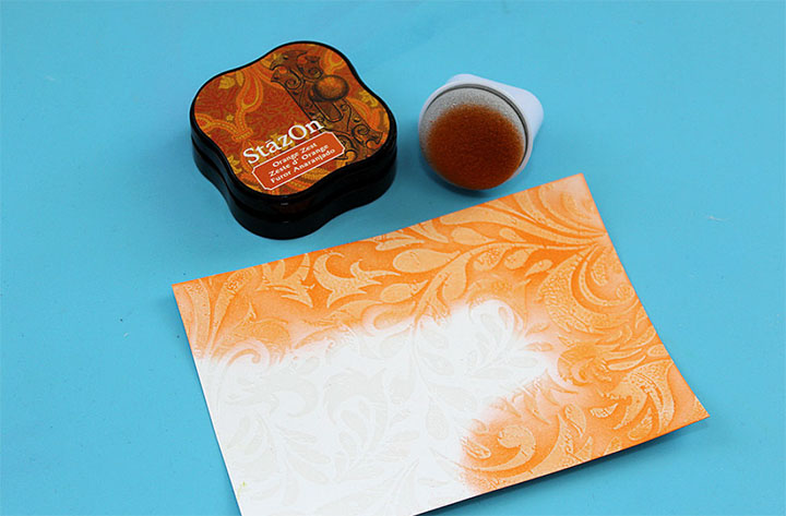 StazOn Orange Zest Midi inkpad crafts handmade card
