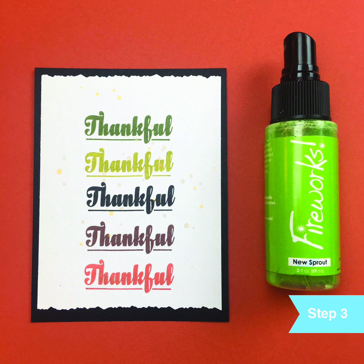 fireworks spray thanksgiving card