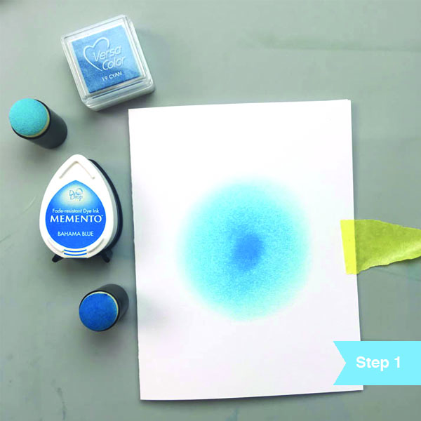 use versacolor and memento ink with sponge daubers