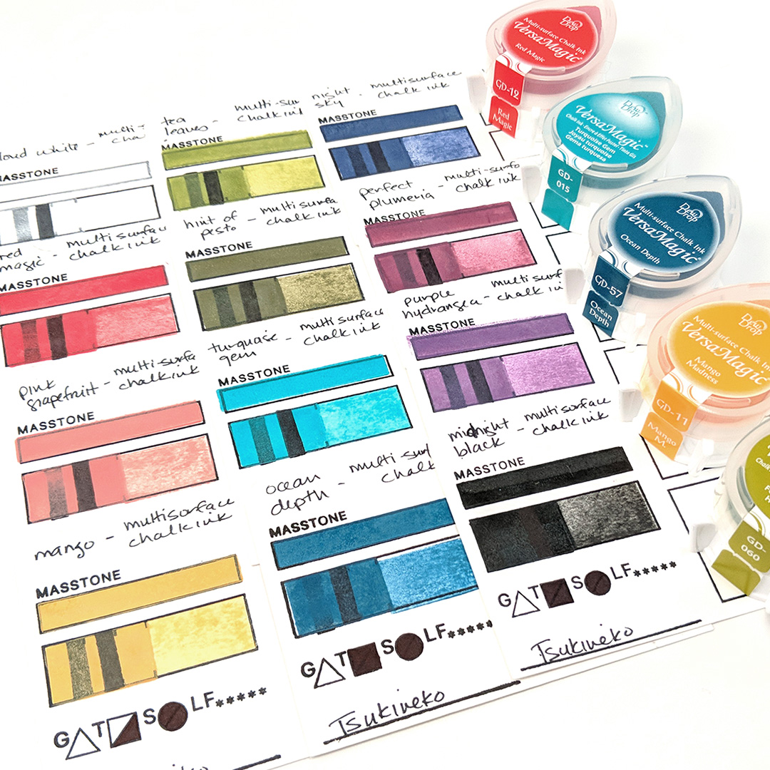 ink swatches with versamagic