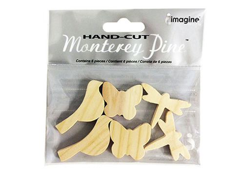 Hand-Cut Monterey Pine<br>6 piece pack 