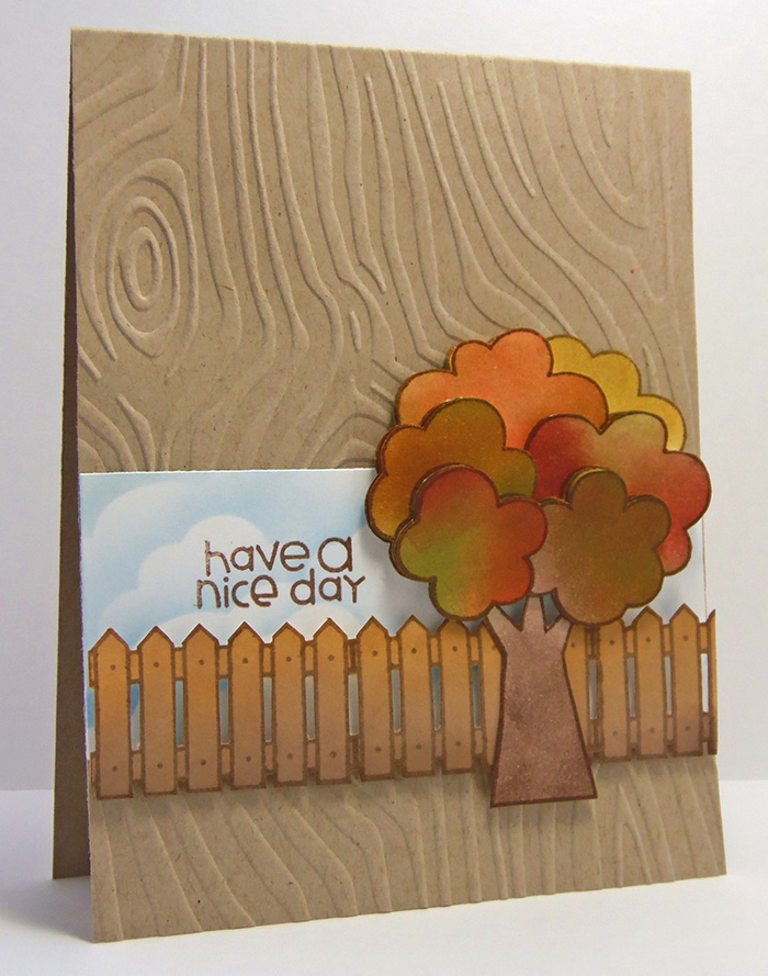 Have a Nice Day Embossed Fall Theme Card