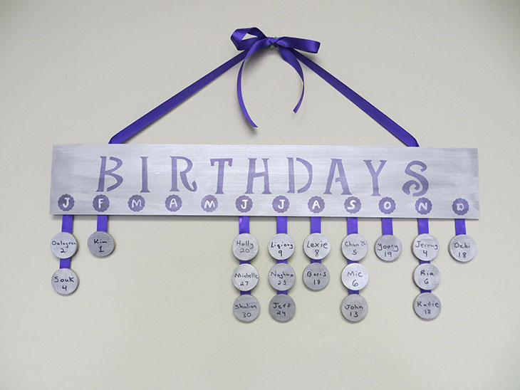 Birthday Board Calendar made with StazOn Ink