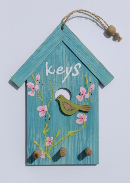 Wooden Birdhouse Key Holder Home Decor 
