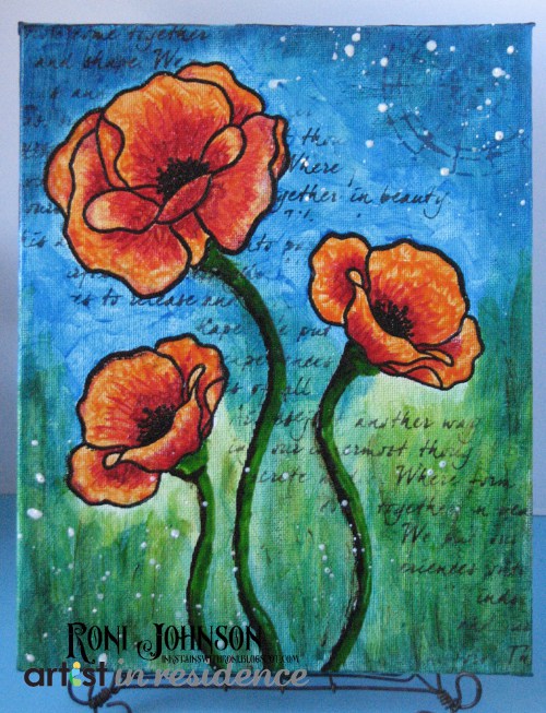 StazOn Studio Glaze for Spring Poppies Art Canvas