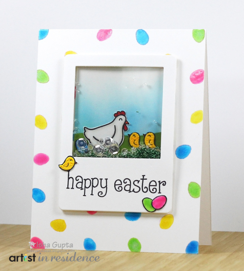 Happy Easter Shaker Card with Memento Ink