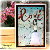 StazOn Studio Glaze for a Mixed Media Bridal Card