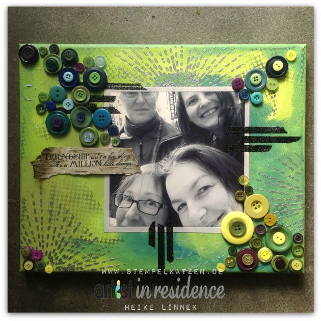 Friendship Art Canvas with Silver Metallic Creative Medium