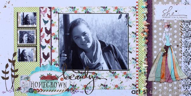 Homegrown Beauty Scrapbook Layout