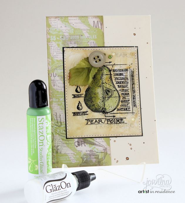 Textured Fall Pear Card with StazOn Studio Glaze