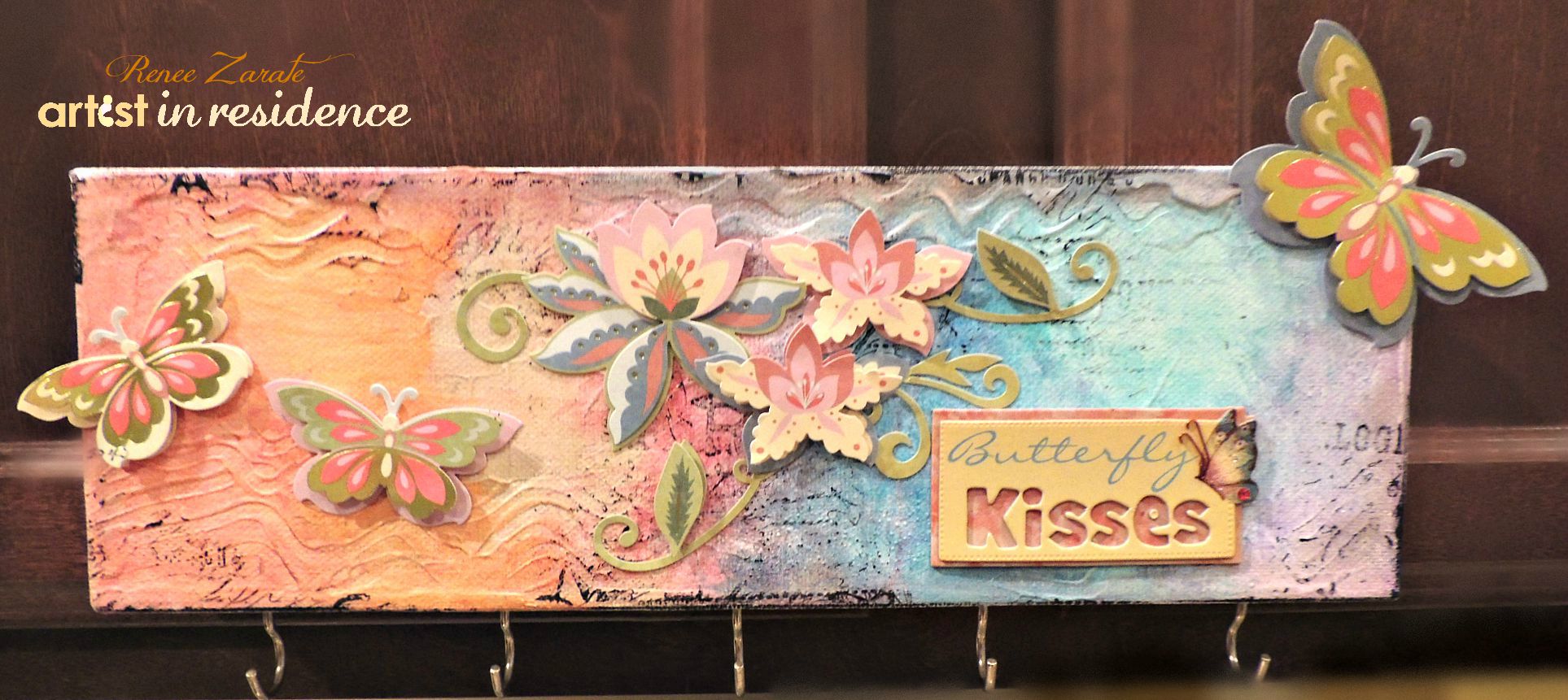 DIY Studio Glaze Canvas Key Holder Butterfly accents