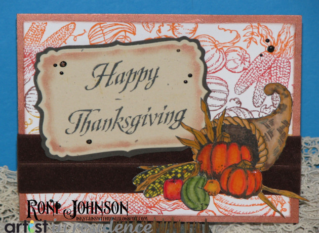Harvest Cornucopia Thanksgiving Card