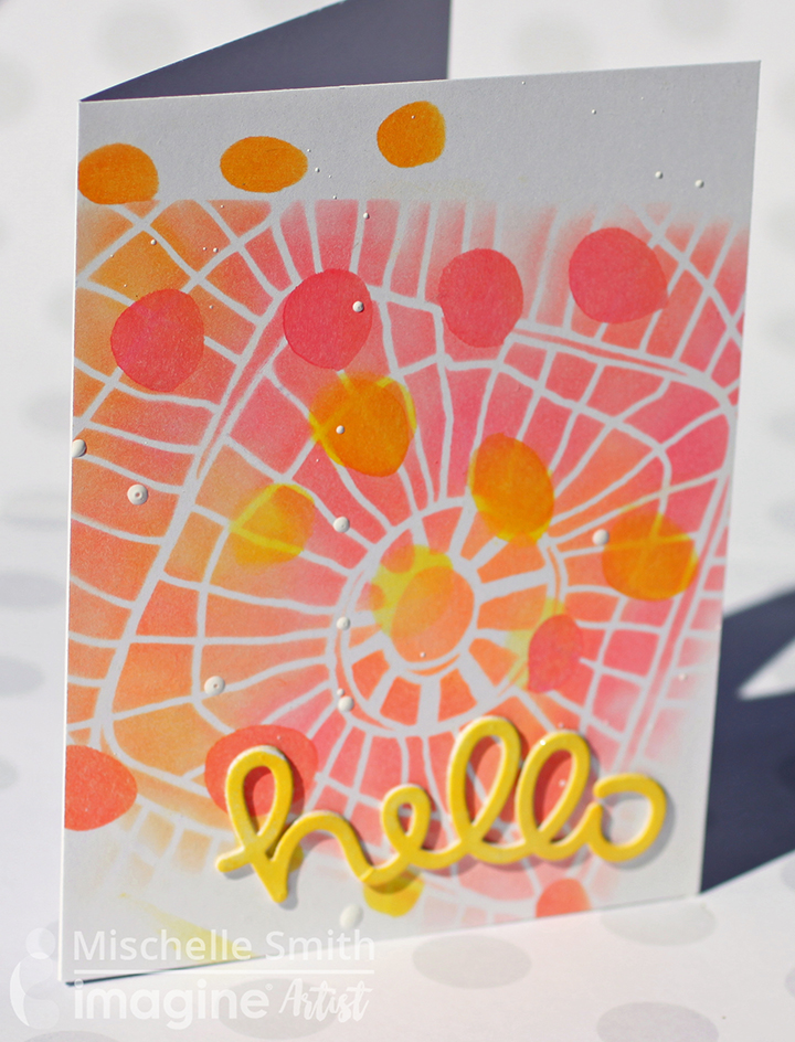 Electric Neon Stenciled Hello Card