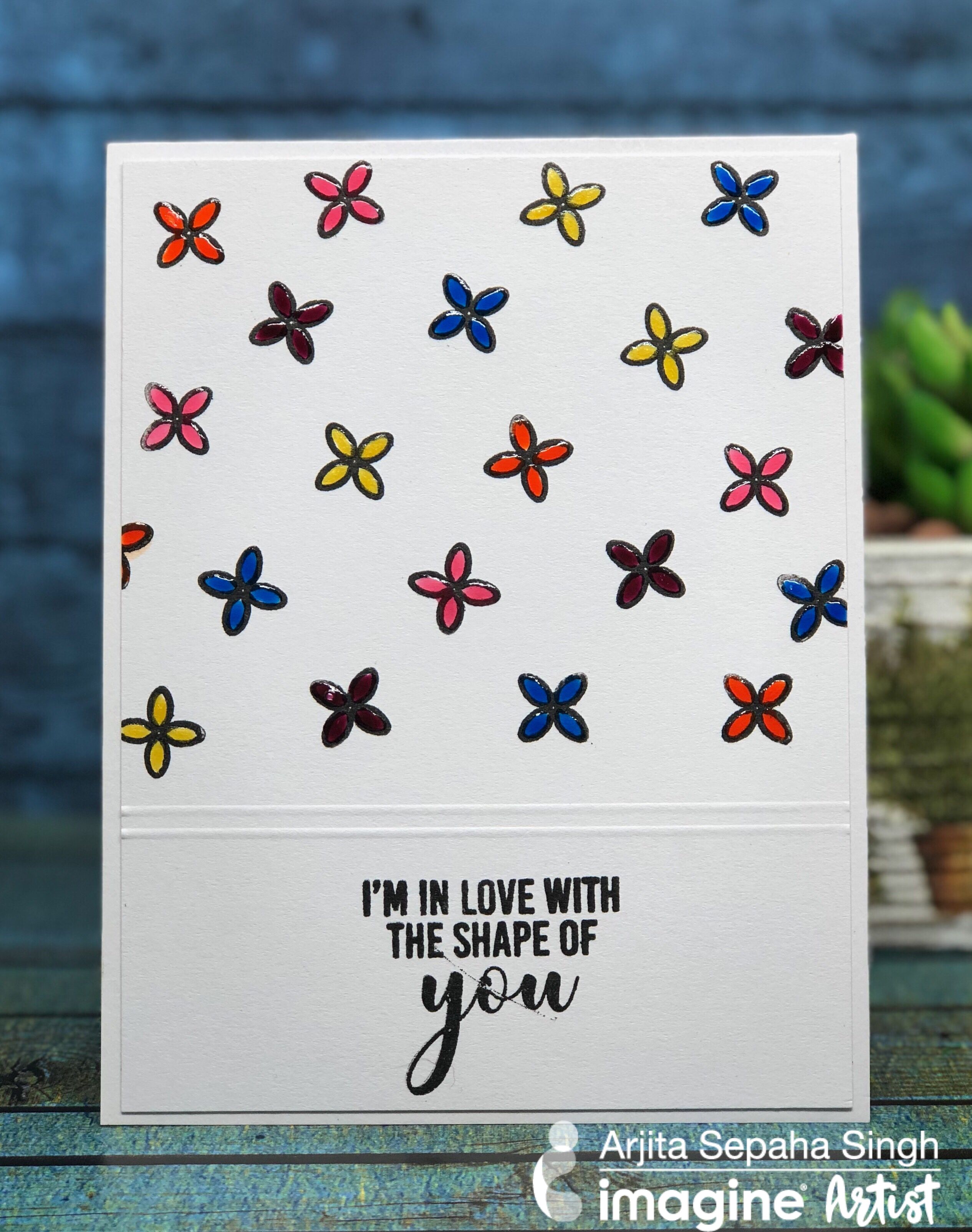 Cute and simple thinking of you card that is quick and easy to make.