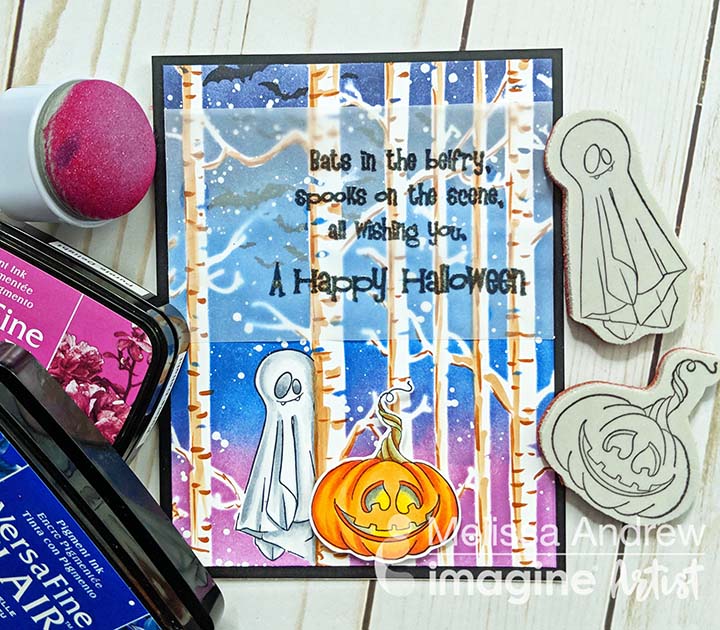 Vibrant Blended Night Sky Halloween Card