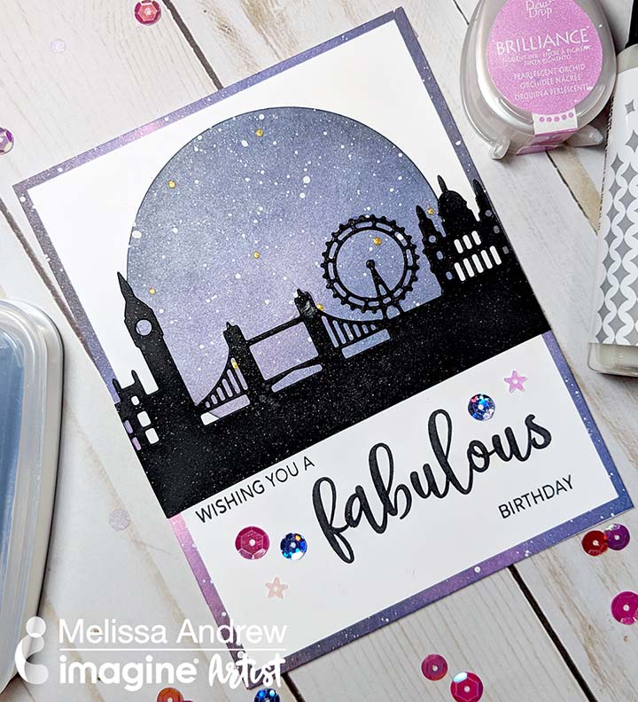 London Night Sky Birthday Card