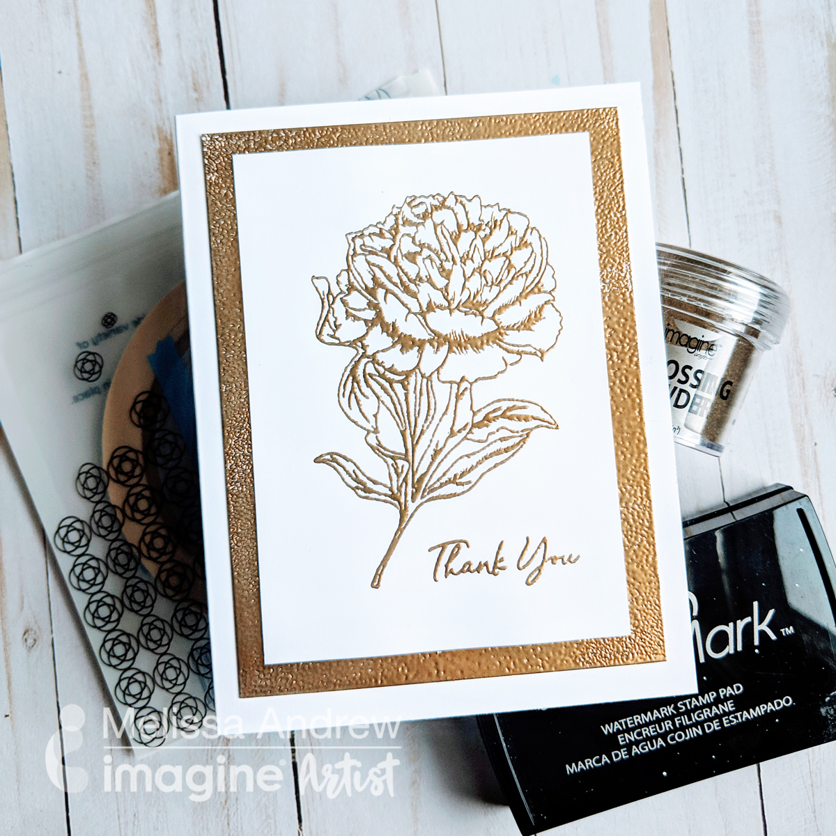 Gold Embossed Wedding Thank You Notes