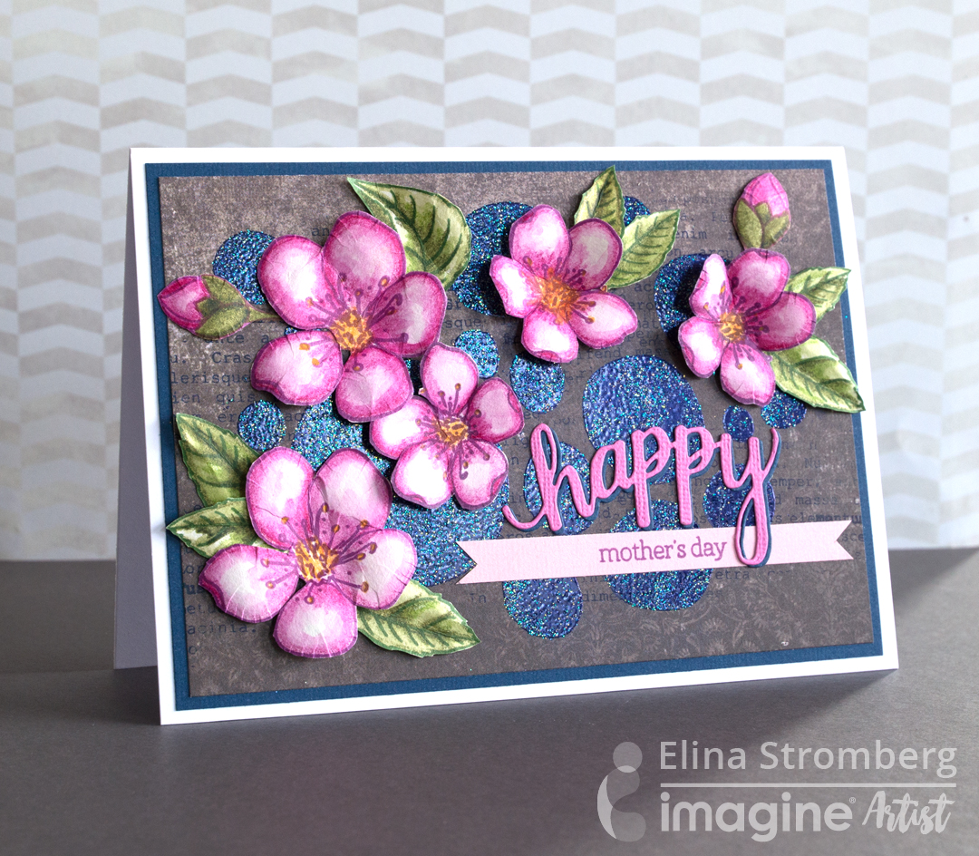 Floral Mother's Day Card with Amazing Sparkle