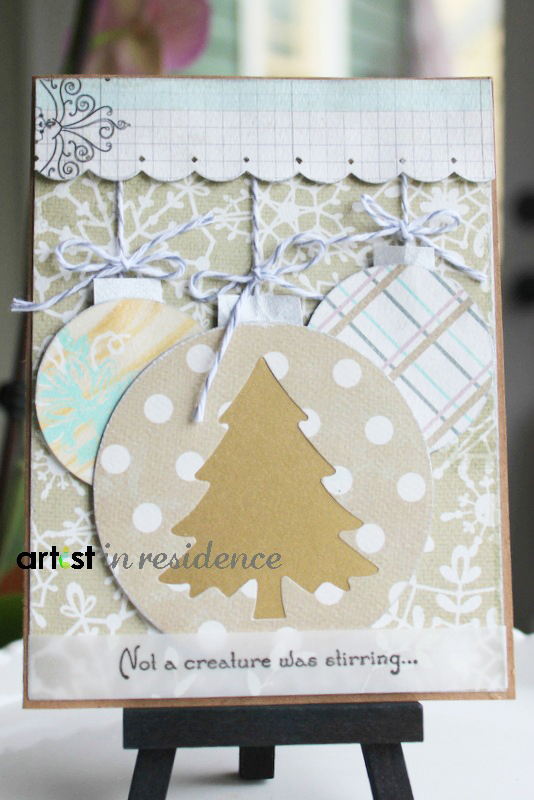 Glistening Paper Ornaments Holiday Card