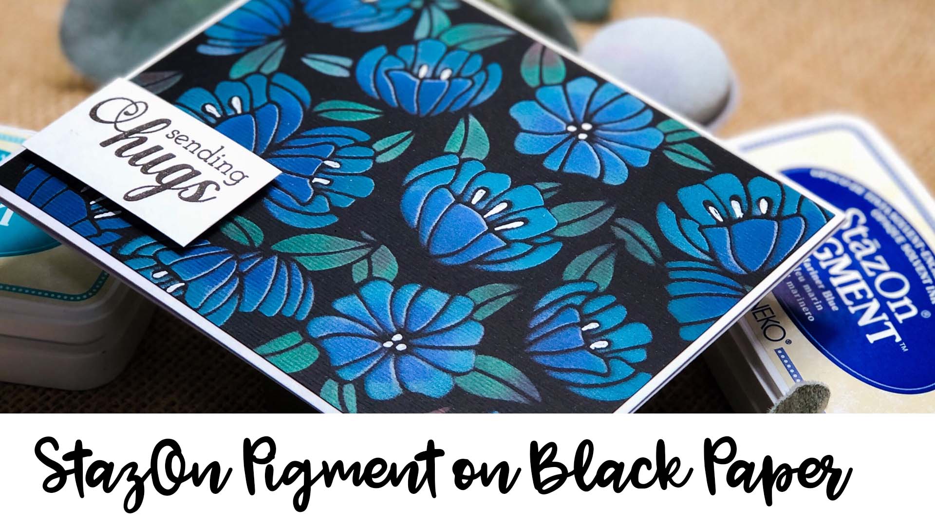 Stunning Floral Card on Black Paper