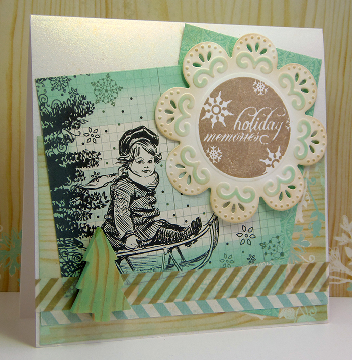 Holiday Vintage Memories Card with VersaMagic Ink