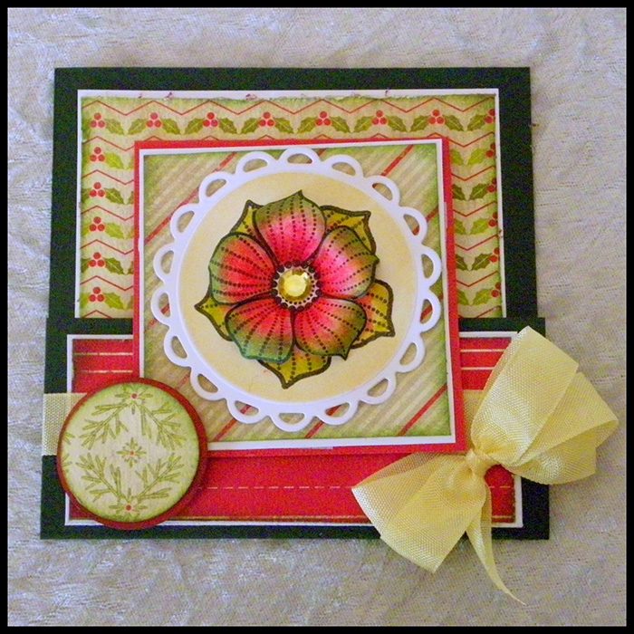 Holiday Floral Card with Memento Ink