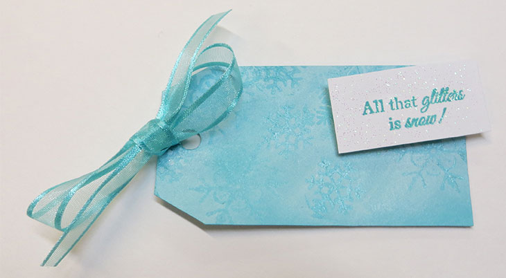Brilliance Ink to Make a Sparkly Winter Gift Tag